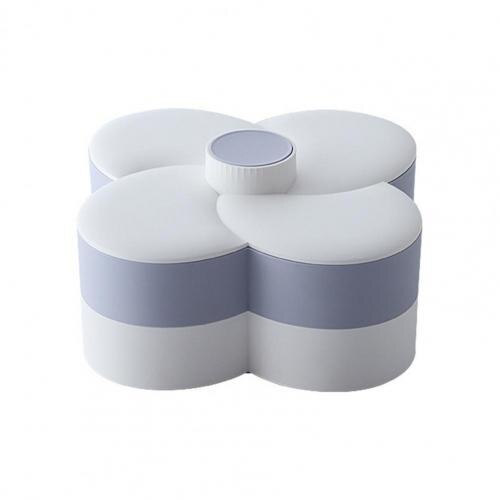 Plateau à collation en forme de fleur Double couche PP assiette de fruits secs pas facilement déformable pour Restaurant , directe,: White Gray