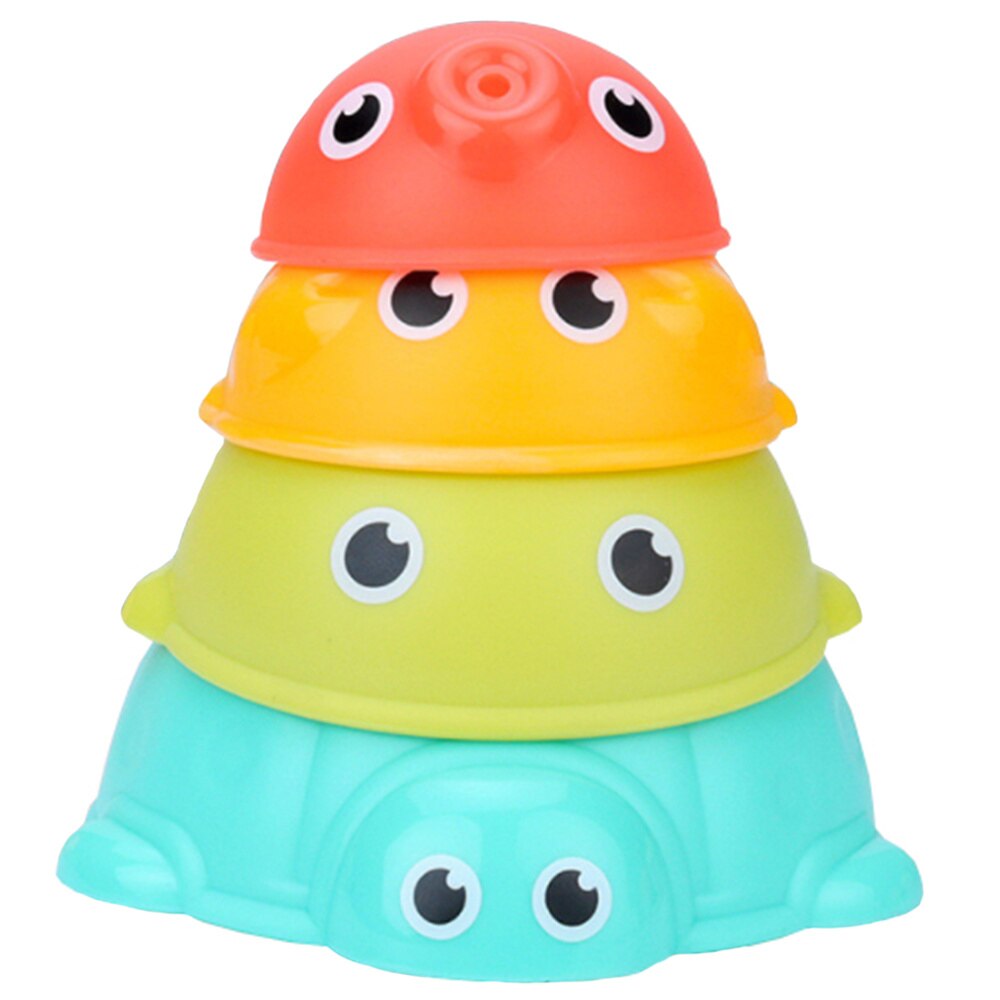 4Pcs Bath Toys Educational Stackable Adorable Portable Bath Stacking Toys Bathtub Toys for Baby