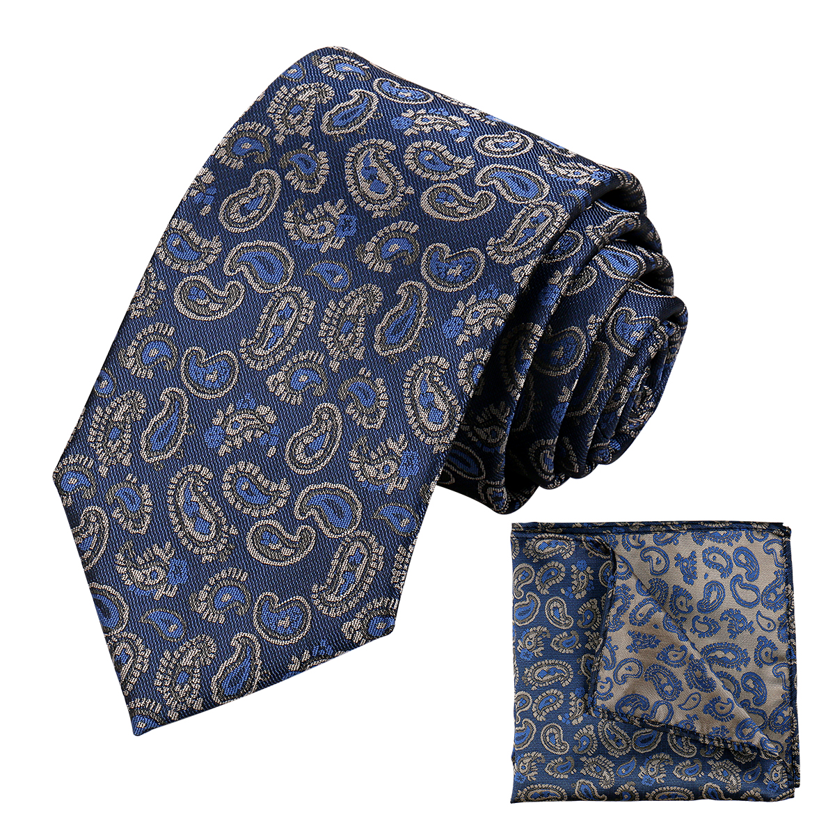 Corbata cuadrada de bolsillo para hombre, conjunto de negocios, corbata, pañuelo, tejido Jacquard, Floral, Paisley, para padrino de boda: Blanco