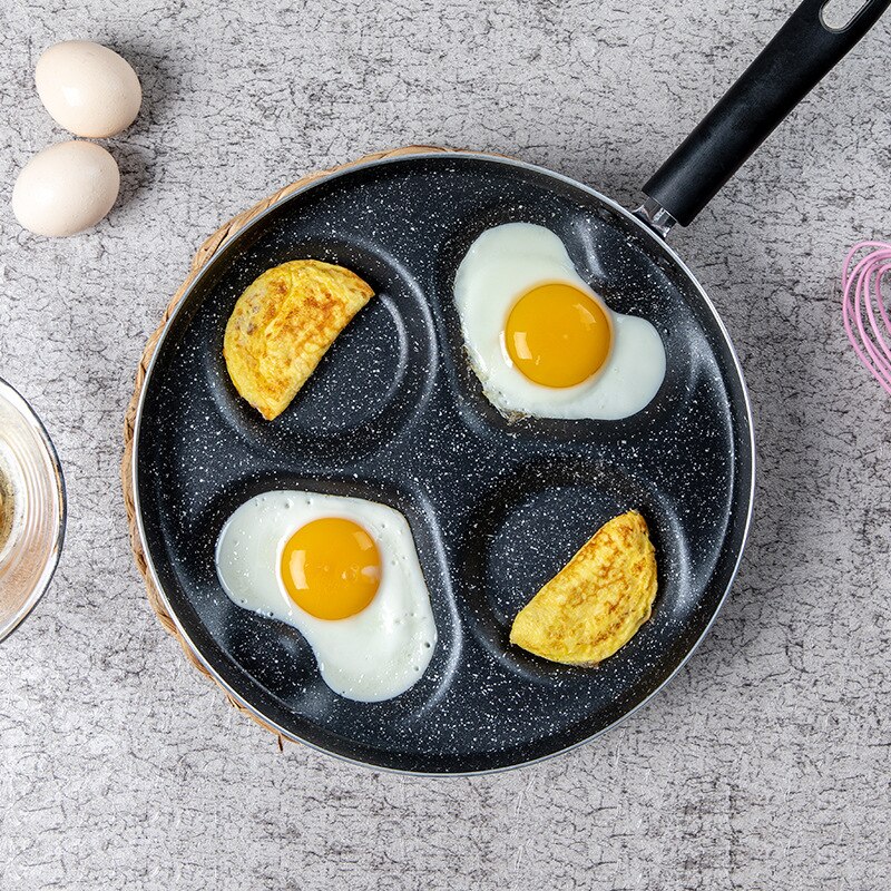 Firhuls omelet pande til æg skinke pandekager maker stegepander køkken non-stick ingen olierøg morgenmad grill pande kogepande