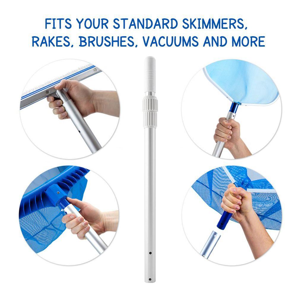 Portable Swimming Pool Skimmer Aluminum Alloy Telescopic Handle Stick Joint For Brush Salvage Net Swimming Pool Tool