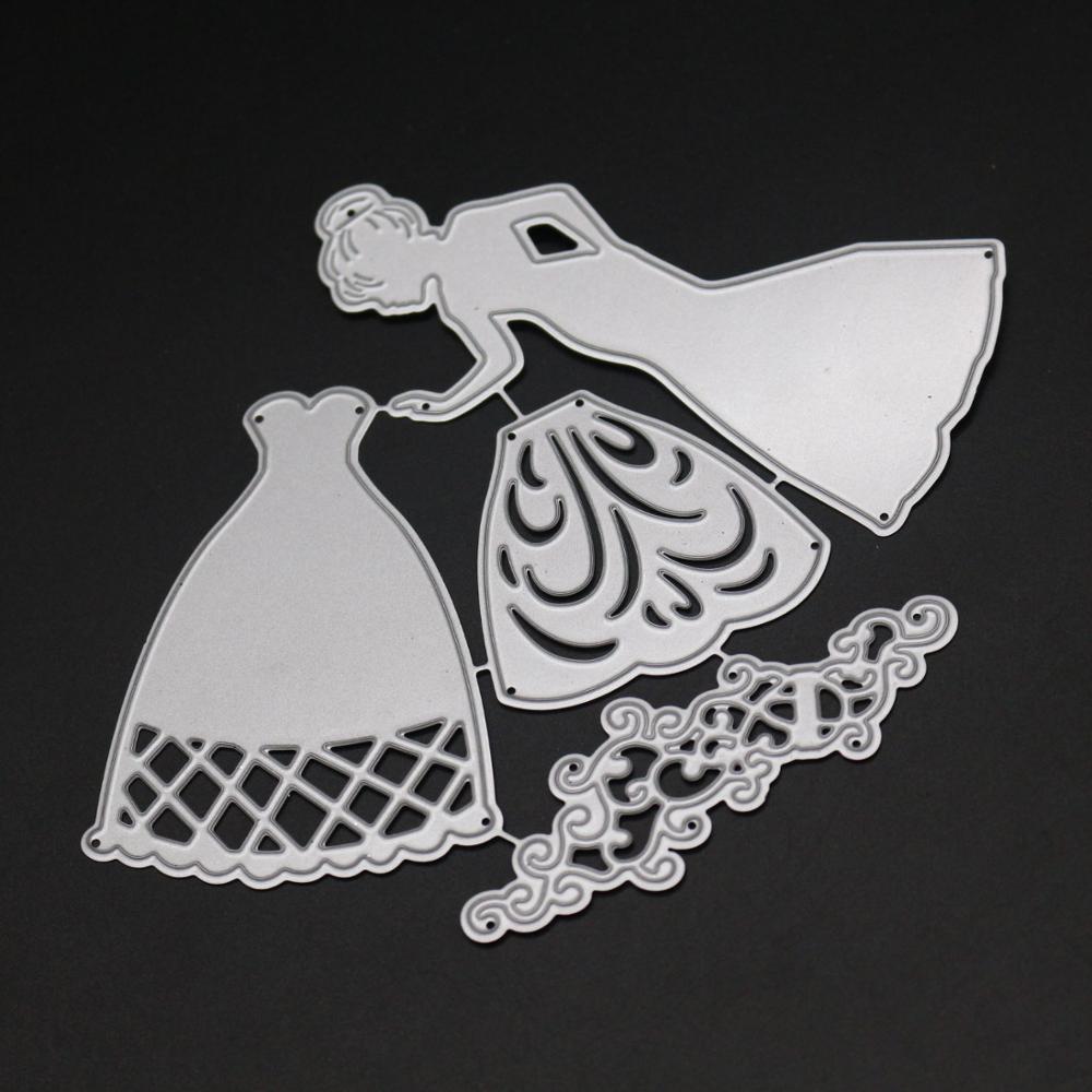 ZhuoAng Beautiful wedding dress Cutting/DIY Paper Card Craft Embossing Die Cut DIY scrapbooking Die cutting machine: GLHH-21
