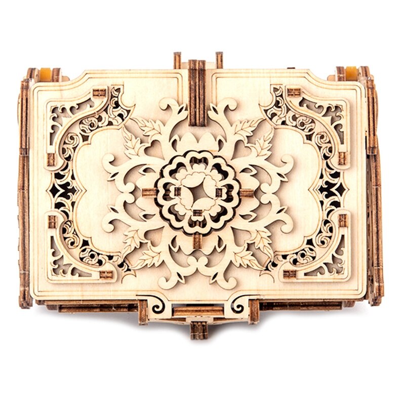 Wooden Machinery Antique Box Craft Diy Gear Rotating Model Home Decoration