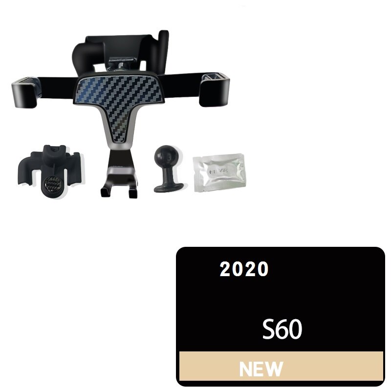 Voor volvo  s60 auto telefoonhouder  s60 luchtuitlaat navigatie telefoonhouder modificatie auto accessoires: Zwart 1 st