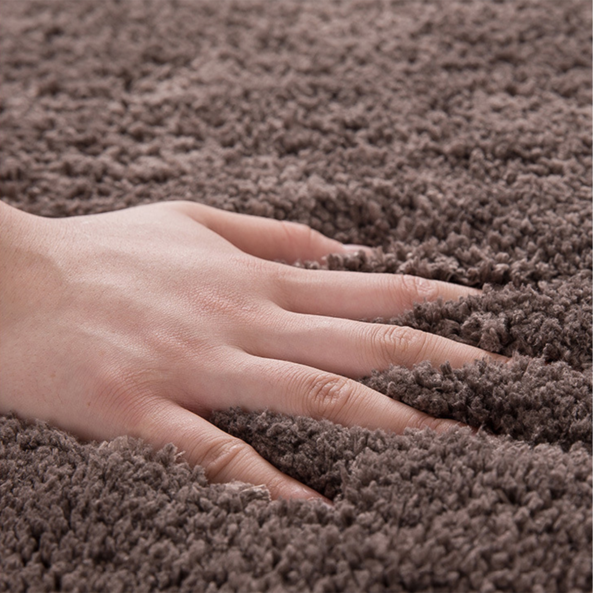 Alfombra absorbente para cuarto de ducha con arco peludo grueso de color sólido, alfombrilla para pies de piel suave, alfombrilla antideslizante para baño