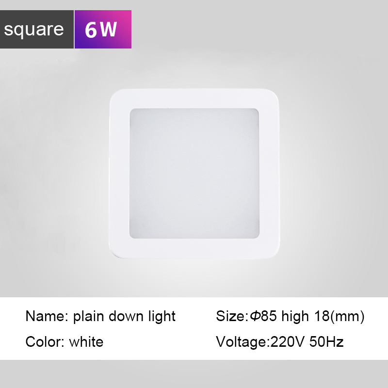 Hartisan ultratunn led panel taklampa enkel led rund fyrkantig lampa 3000k/4000k vardagsrum korridor inomhusljus: Kvadrat 6w / Varm vit