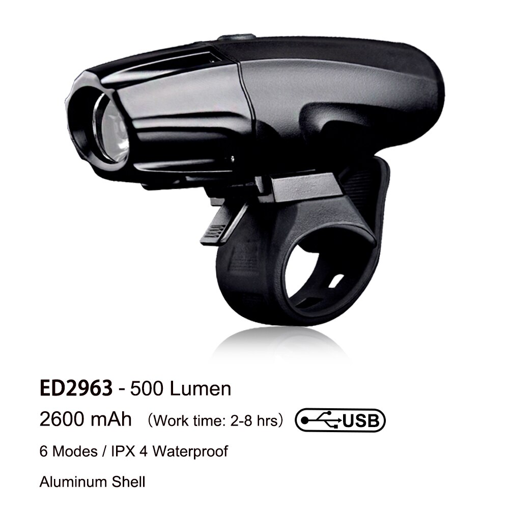 Easydo Fiets Voorlicht 2000 Lumen Fiets Koplamp Usb/C Snel Opladen Fietsen Led Zaklamp Voor Mtb Racefiets Accessoires: Black