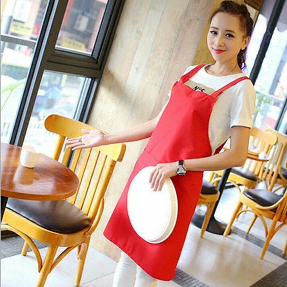 Unisex Apron Kitchen Work Garden Doble Sided two Pocket Cover Smock Pinafore Apron: Style 3