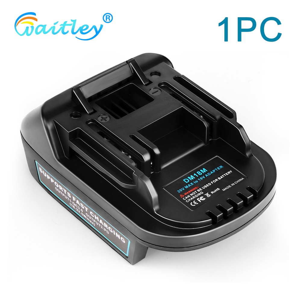 Adaptateur de batterie pour conversion DEWALT ou Milwaukee vers Batteries Makita, accessoires pour outils électriques MAKITA, remplace Bl1850 avec USB: Default Title