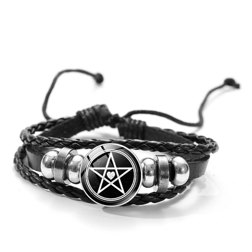 SIAN Black We Are The Weirdos Bracelets Witch Ouija We are the Weirdo Multilayer Leather Bracelet Glass Dome Goth Punk jewelry