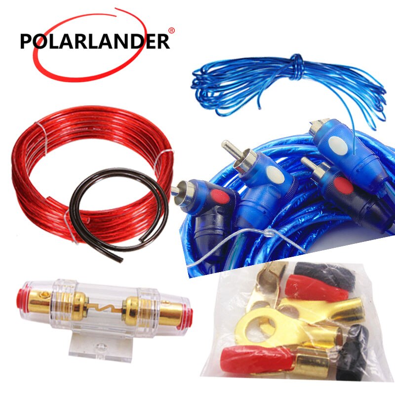 Car Audio Wire Wiring 8GA Power Cable 60 AMP Fuse Holder Amplifier Subwoofer Speaker Installation Kit 1500W