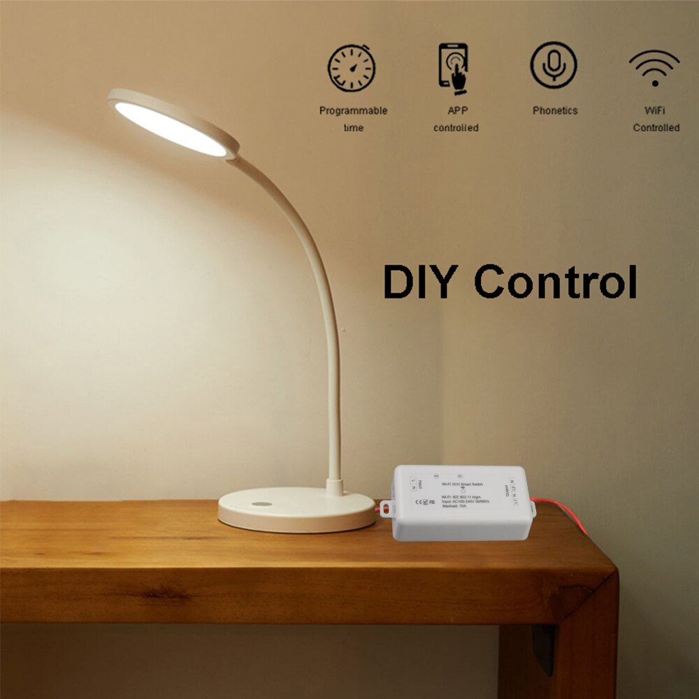 ACCKIP 2 Weg Wifi Smart Licht Schalter Tuya APP Wireless Remote Voice Control Arbeitet mit Alexa Google 2 Kanäle Ciruit breaker