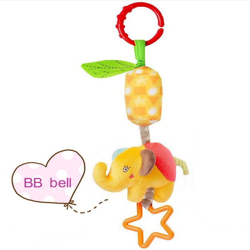 Baby Rattle Toys Bed Stroller Hanging Animal Musical Mobile bell Infant Educational Toys pull shock Rattles Baby 20% off: B