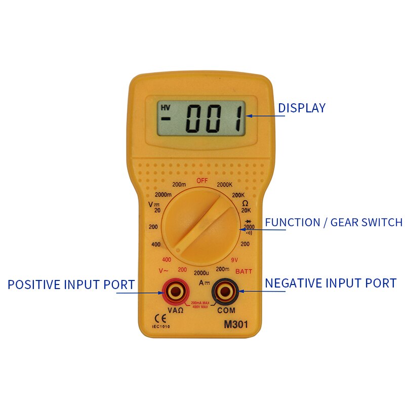 Handheld Digital Multimeter LCD Backlight Portable AC/DC Ammeter Voltmeter Ohm Voltage Tester Multimeter Fast