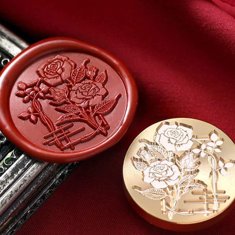 Wax Seal Stamp Retro Antique Sealing Wax Scrapbooking Stamp Head Metal Plant Seal Flower Craft Diy Wedding Decorative Invitation: 3