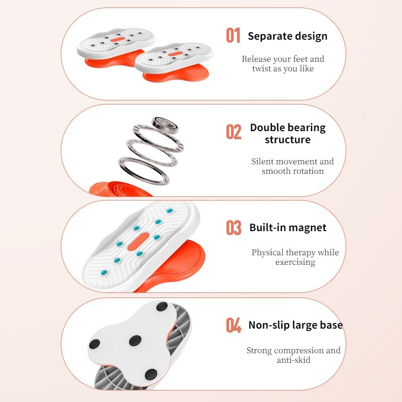 Split Type Waist Disc Home Fitness Twist Bar Thin Waist Hip Hip Twister Fitness Equipment Mute Magnet Waist Twist Machine