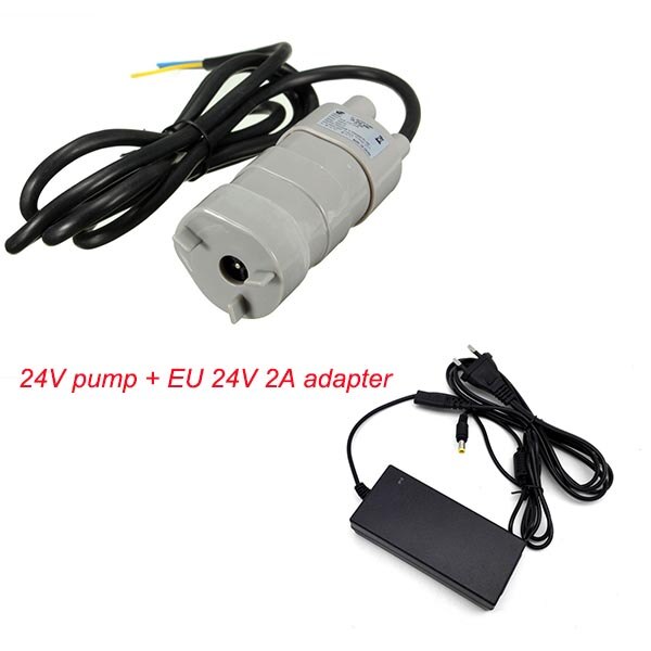 Beste 12V 24V 600L/H JT500 Hoge Druk Dc Dompelpomp Drie-Draad Micro motor Waterpomp Met Adapter: EU 24V 2A Adapter