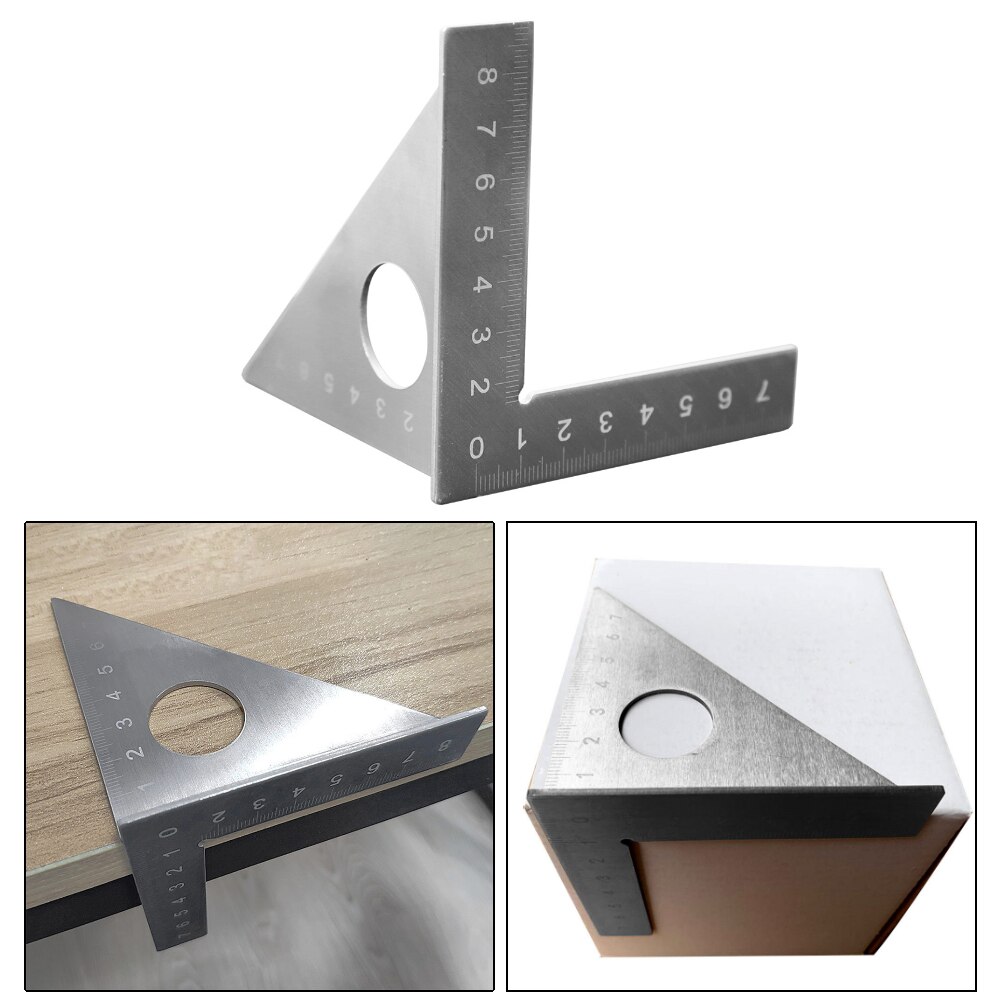 45+90 Degree Angle Ruler Stainless Steel Angle Protractors Multifunction Ruler Woodworking Measuring Instruments Marking Gauge