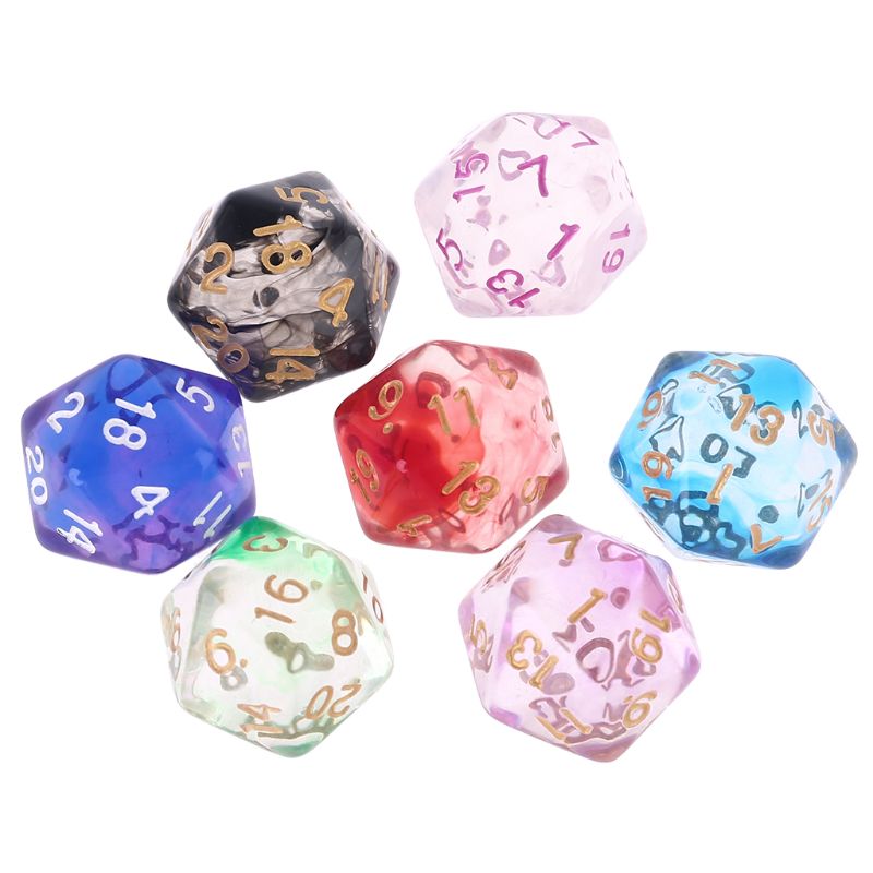 7 stücke D20 polyedrisch 20 Seitige Würfel Zahlen Zifferblätter Tisch Bord Rolle Spielen Spiel für Bar Kneipe Verein Party: Ursprünglich Titel