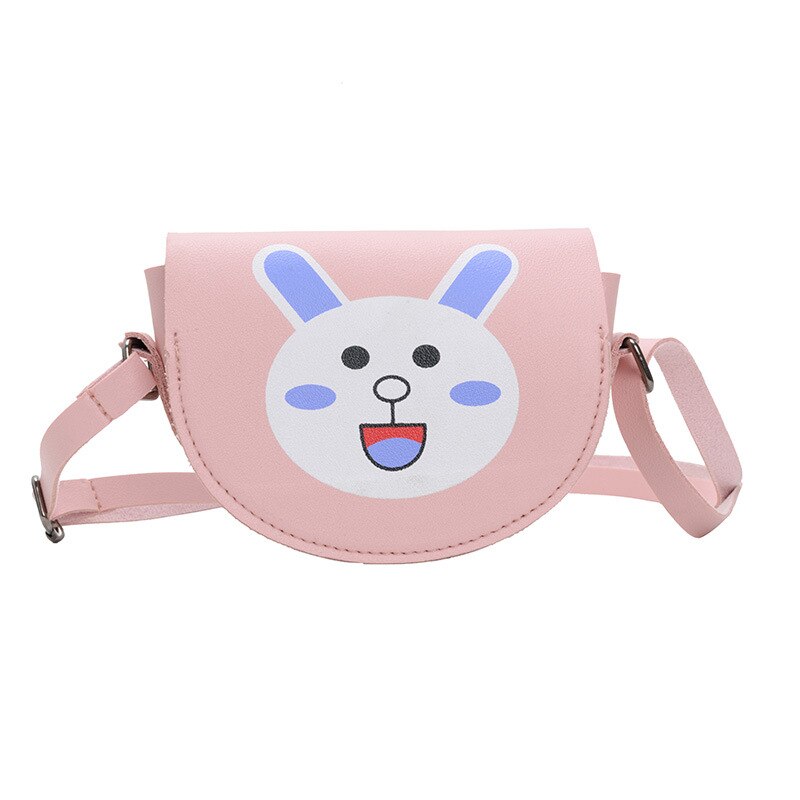 Cartoon Regenboog Kinderen Mini Crossbody Bag Pu Leer Baby Kids Smile Bloem Portemonnee Leuke Jongens Meisjes Accessoires Tas: rabbit