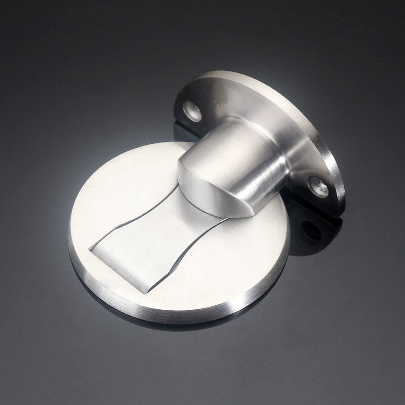 Magnetic Door Stops 304 Stainless Steel Door Stopper Hidden Door Holders Catch Floor Nail-free Doorstop Furniture Hardware: Silver