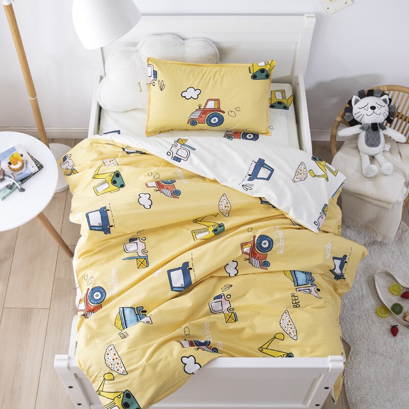 3 stk bomuldsseng sengelinned sæt tegneserie baby sengetøjssæt inkluderer pudebetræk lagen dynebetræk uden fyldstof: 2
