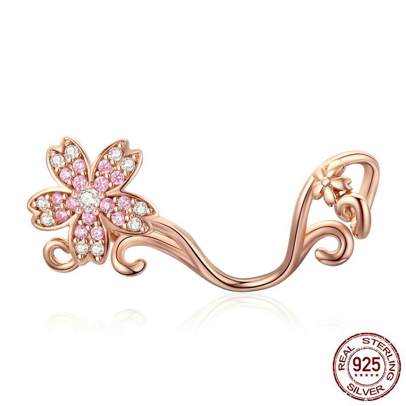 INBEAUT Rosa Oro Rosa CZ Maple Leaf Branelli misura il Braccialetto di Marca fai da te 925 Sterling Silver Sogno Cather Beetle Piuma Del Cuore pendenti e Ciondoli: sc1033-c