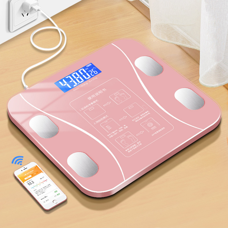 Digital Body Fat Scale BMI Weight Scales Bluetooth Body Fat Measurement Device Smart Body Weight Analyzer Bathroom Floor Scale: rose gold charge 1