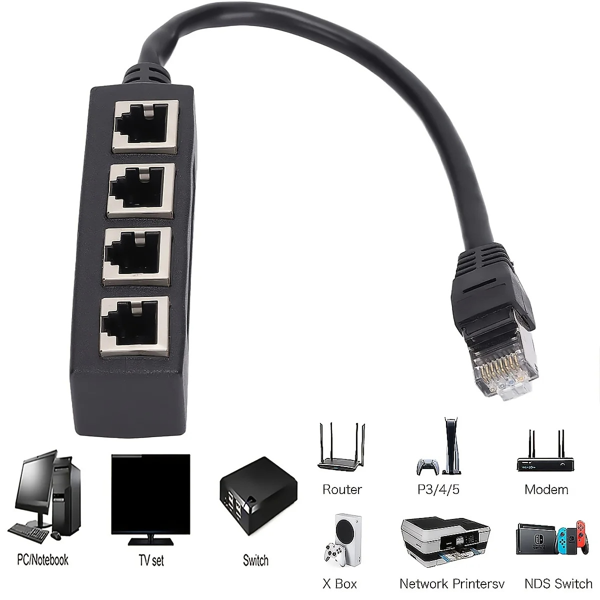 Adaptateur réseau répartiteur de câble Ethernet RJ45, séparateur Ethernet 1 à 3 câbles adaptateur de connecteur Ethernet Super LAN approprié cat 6