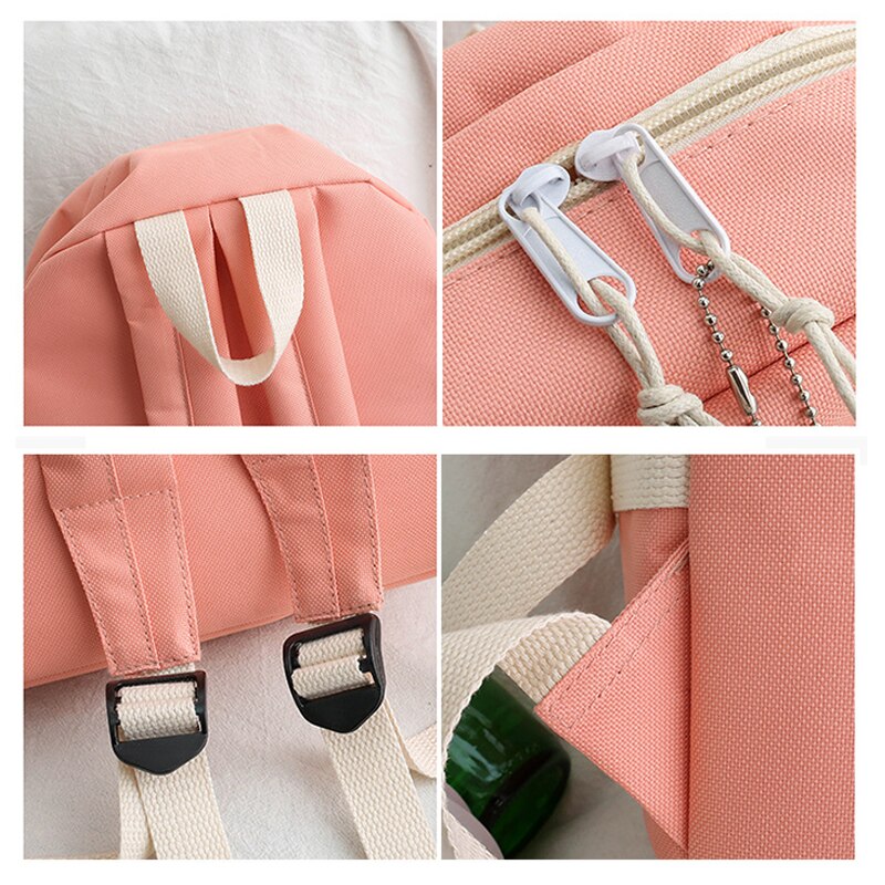 4 Stks/set Schooltassen Voor Tienermeisjes Rugzak Vrouwen Nylon Middelbare School Student Boekentas Multifunctionele Schooltas