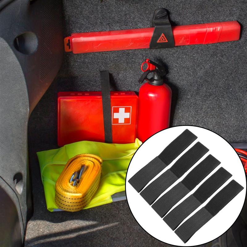 5 Juegos de extintor de maletero de coche, vendaje de tela, cinturón de almacenamiento de desechos de equipaje de vehículo