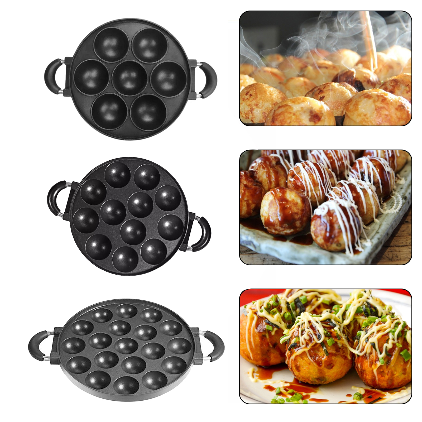 Takoyaki – poêle à Grill avec 7 /12 /15 trous, ustensile de cuisine domestique en forme de boule de poulpe