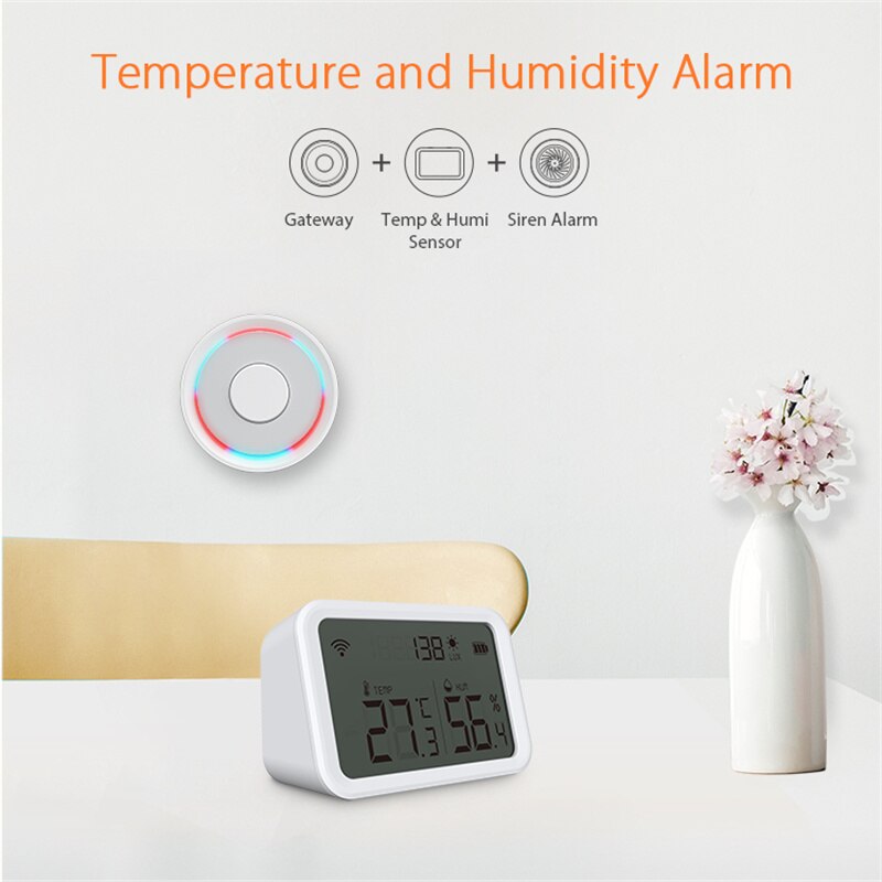 Hapythda Wired/Wireless Gateway Tuya ZigBee 3.0 Smart Hub Gateway Smart Home Bridge App Voice Remote Control Alexa Google Home