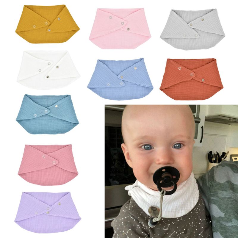 Cotton Gauze Scarf Bib Organic Cotton Bib Drool Scarf Baby Bandana Scarf Bibs with Snaps