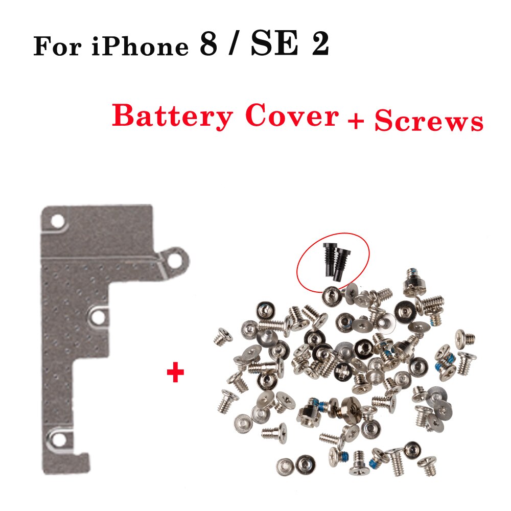 Battery FPC LCD Flex Cable Cover Full screws For iphone 6 6S 7 8 plus X XR XS MAX 11 12 Pro Max inner Metal Bracket Clip Holder: 8 SE2 battery screw