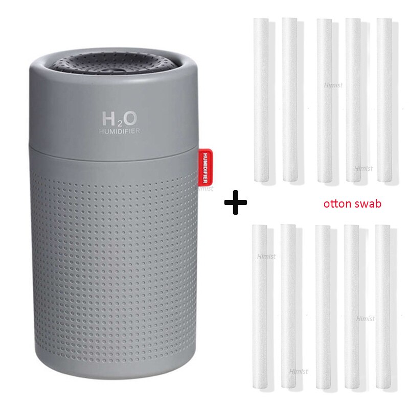Grote Capaciteit 750 Ml Luchtbevochtiger Draadloze Ultrasone Usb Oplaadbare Aroma Diffuser Kleur Led Mist Maker Heel Humidificador: Grey and 10filter