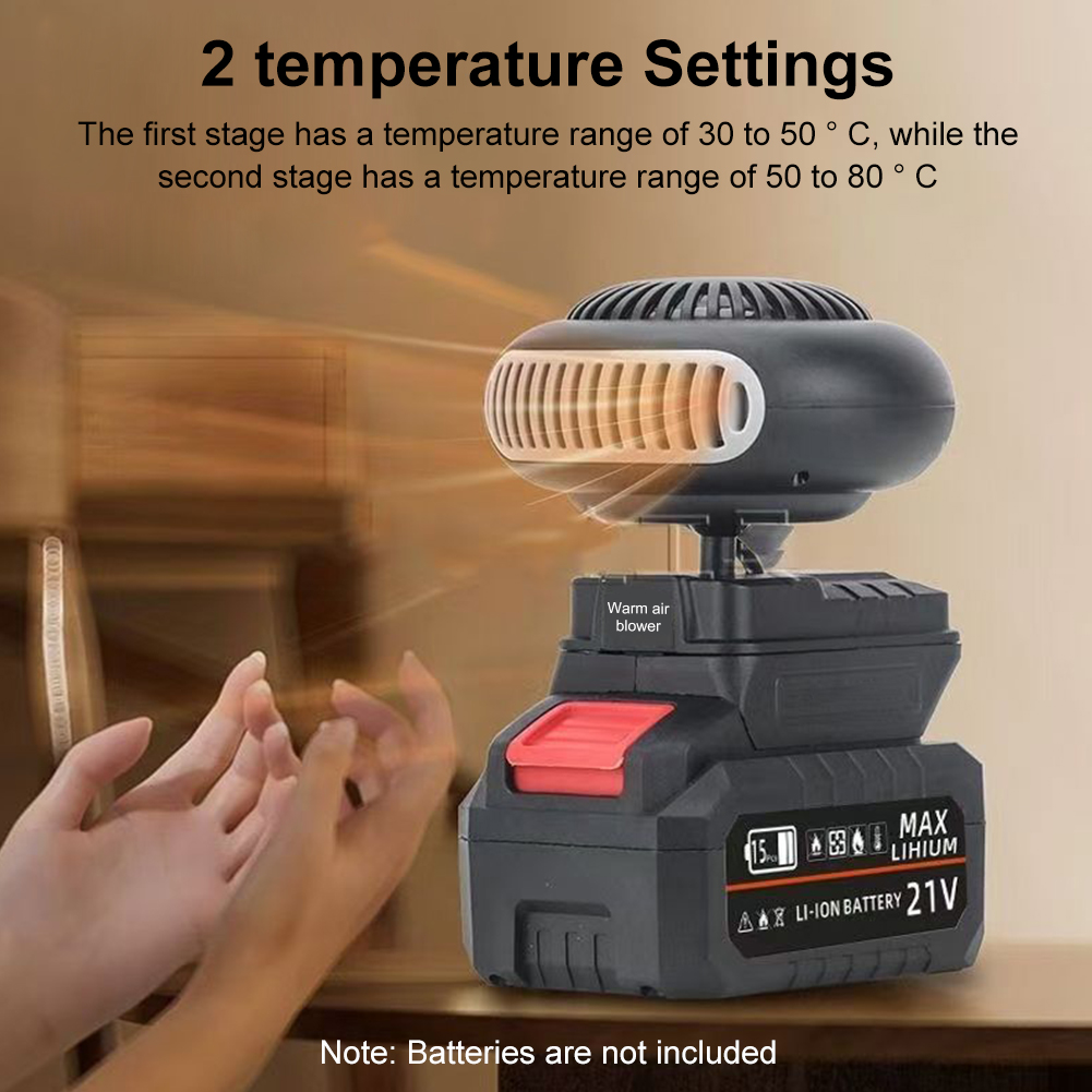 170W Fast-heating Electric Heater Mini Fan Battery Powered Small Space Heater Office Home Heater Fan for Cold Weather