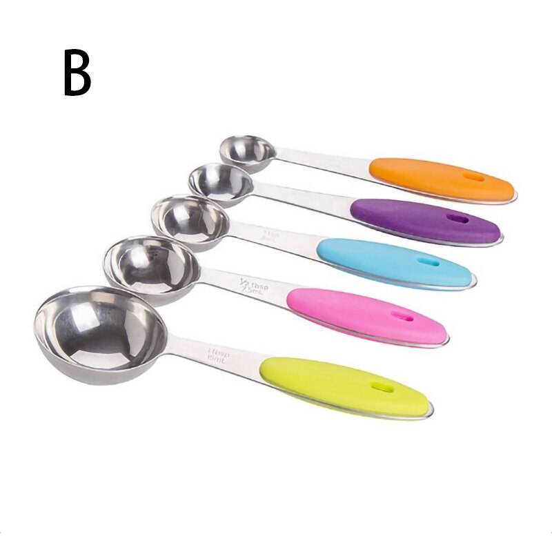 Measuring Cup Spoon Set Stainless Steel Metal Liquid Ingredients Kitchen Utensils Food: B