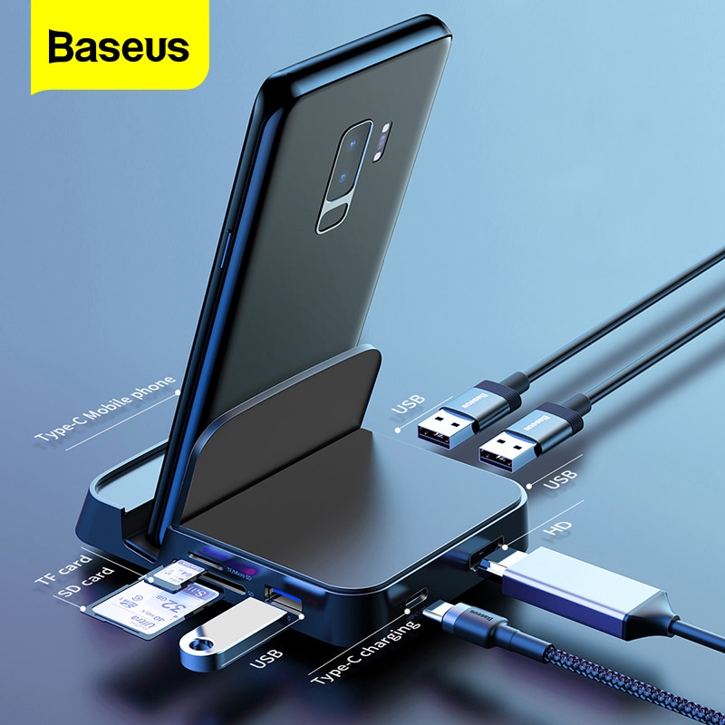 Baseus Usb Type C Hub Docking Station Voor Samsung S20 S10 Dex Pad USB-C Naar Hdmi Compatibel Usb 3.0 hub Sd Tf Card Pd Adapter