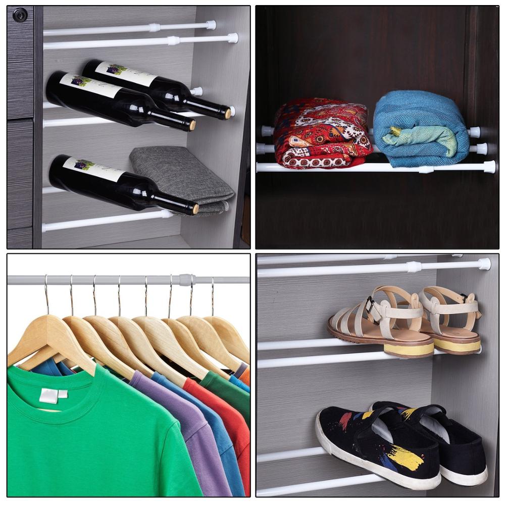 Spring Telescopic Net Voile Tension Curtain Curtain Rail Loaded Pole Rod Bathroom Hanging Shower Curtain Rod Adjustable Telescop