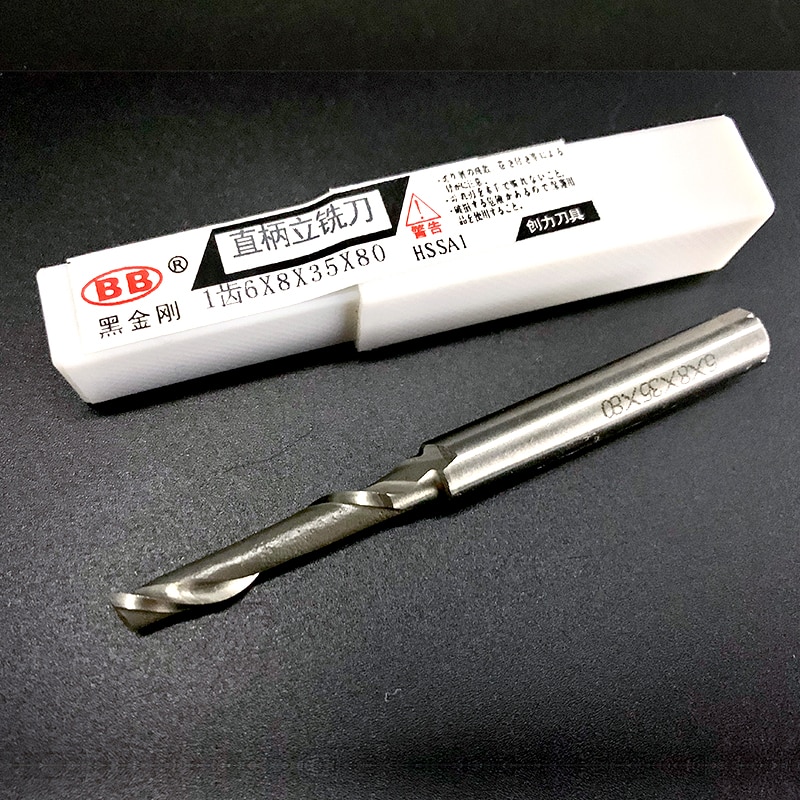 Bb 1 enkelt rille freser hss en rille spiral tre aluminiumslegering vindusprofil endefreser 5mm 6mm 8mm 10mm