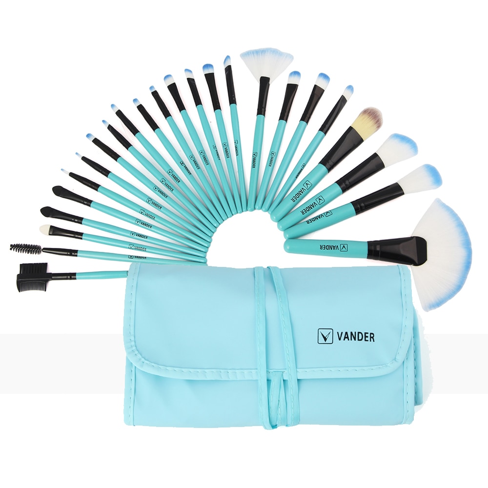 Vanderlife 24pcs Makeup Brushes Set 6 Colors Beauty Cosmetic Make Up Tools Foudation Eyeshadow Brush Set With Case