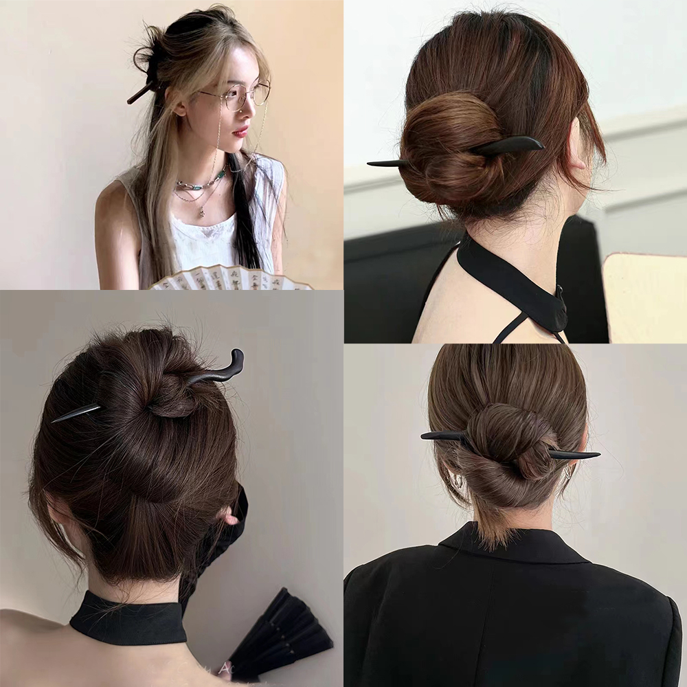 Horquilla de madera clásica y para mujer y niña, horquilla para el pelo sencilla china, palillos tradicionales, tenedor para el pelo, accesorios para la cabeza
