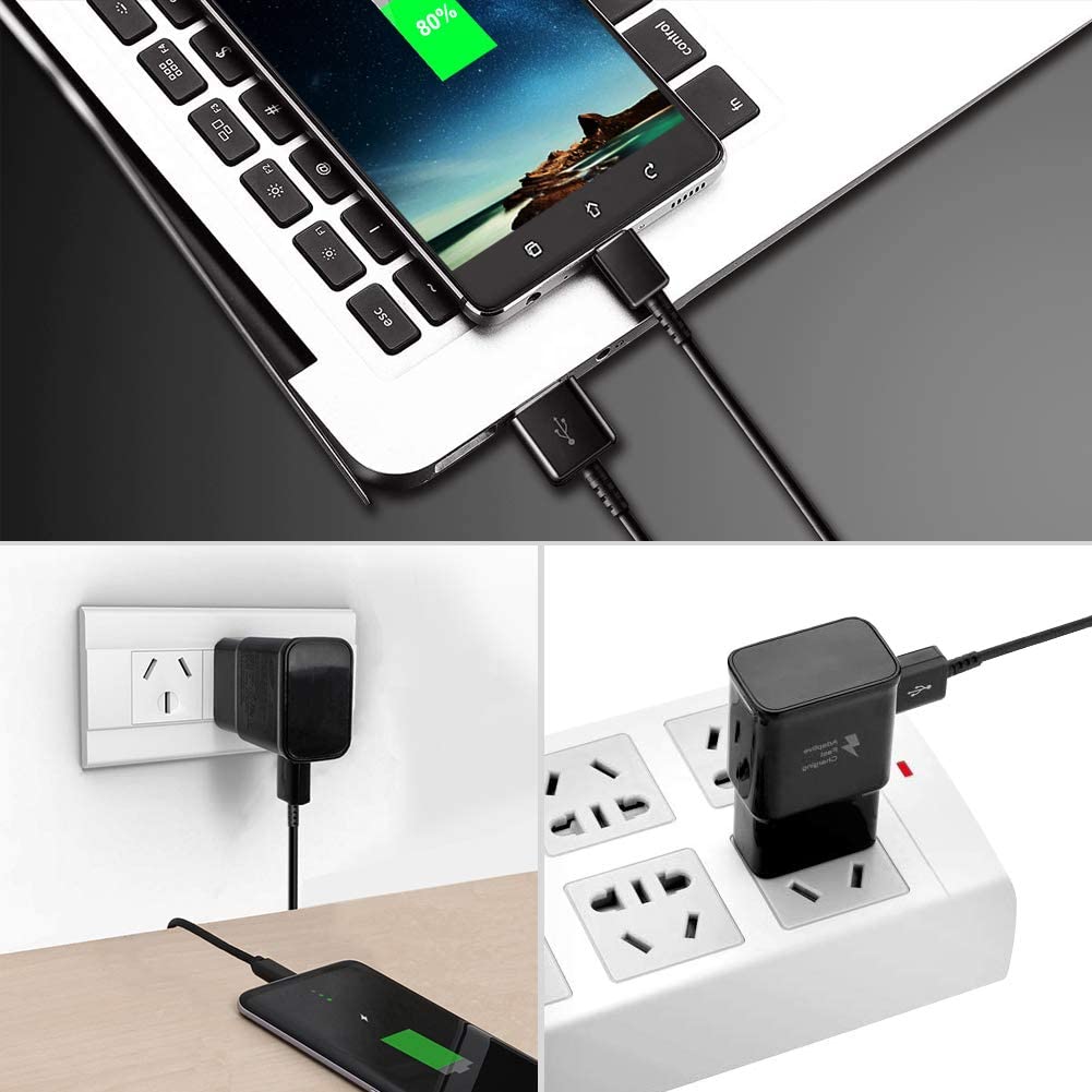 Adaptive Fast Charger Adapter For Samsung Galaxy A10 A20 A30 A40 A50 A70 A51 S9 S8 S10 Plus S10e Note 8 9 Charging Type C Cable