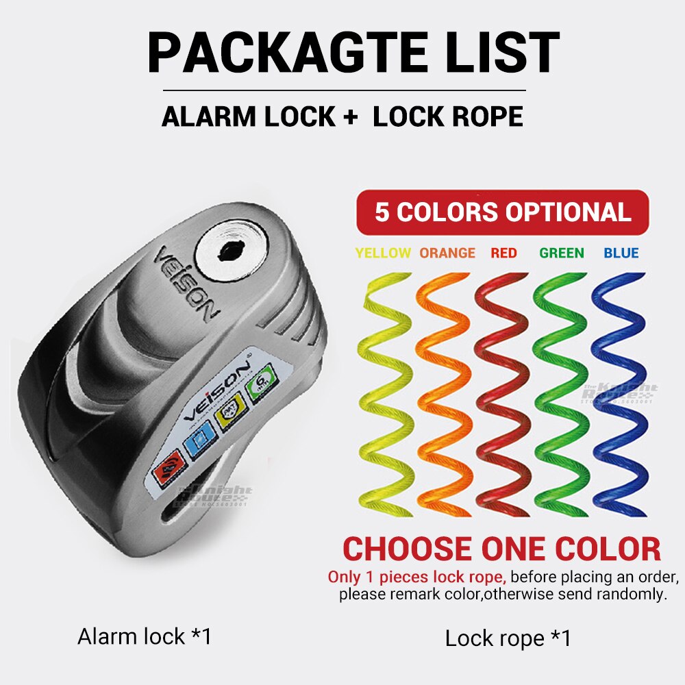 VEISON – alarme pour moto, cadenas étanche, pour Scooter, disque, antivol, accessoires: ALLOY SL A SET