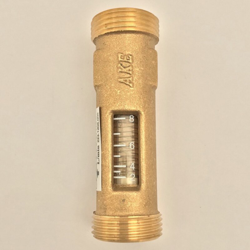 USC-MS43TA 2-8L/Min Direct Reading Flow Meter (Flowmeter) Brass G3/4 inch Male and G3/4 inch Male Spring Mechanical Float Meter