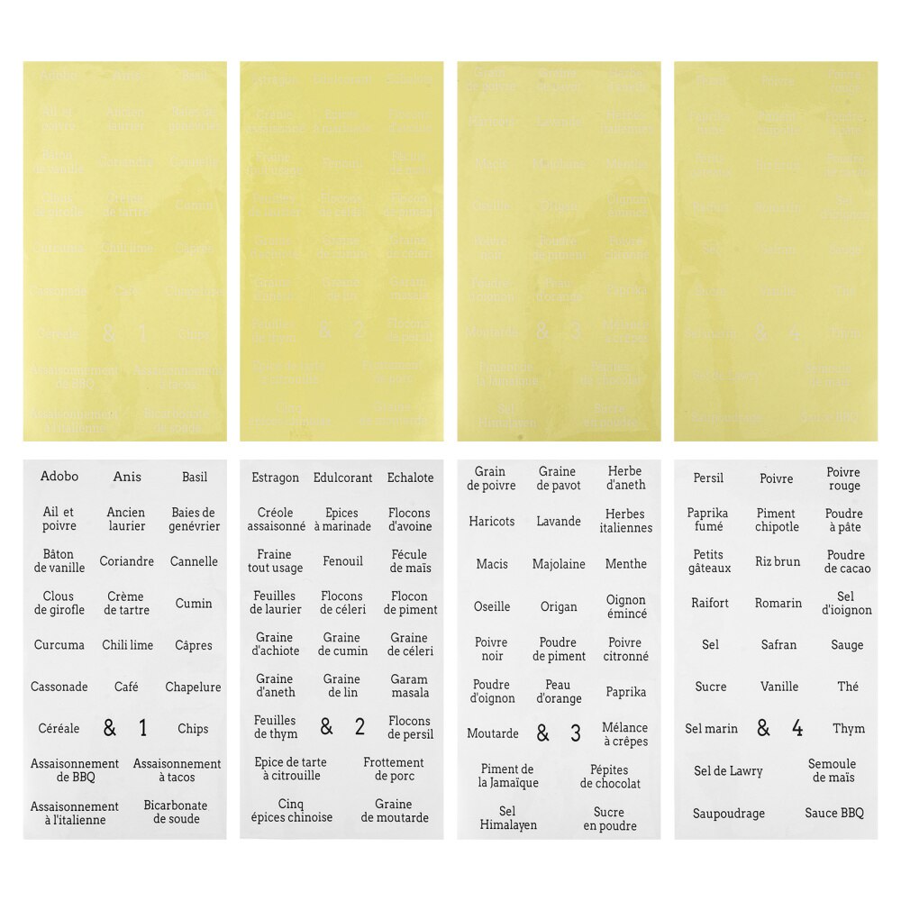 1 Set 208Pcs Franse Ingrediënten Naam Label Decals Spice Labels Voor Thuis: Default Title