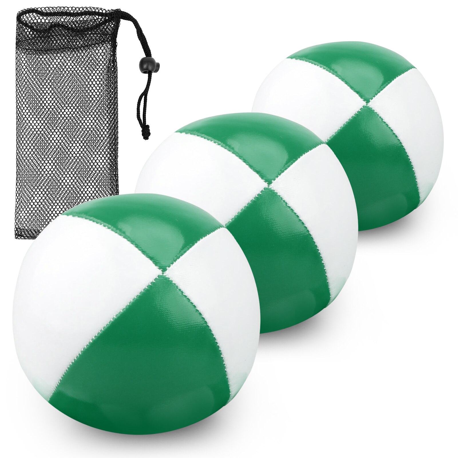 3pcs Set Juggling Balls 65mm PU Stuffed Balls Juggling Set for Kids Beginners Home Office Fitness Equipment: Green