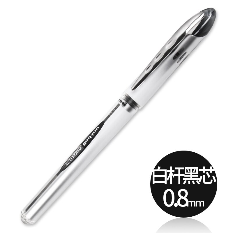 1pc stylo Gel UNI Mitsubishi 0.5/0.8mm Vision Elite espace UB-205 à bille stylos à billes de Type droit grande capacité fournitures d'écriture: UB-200 Black 0.8mm