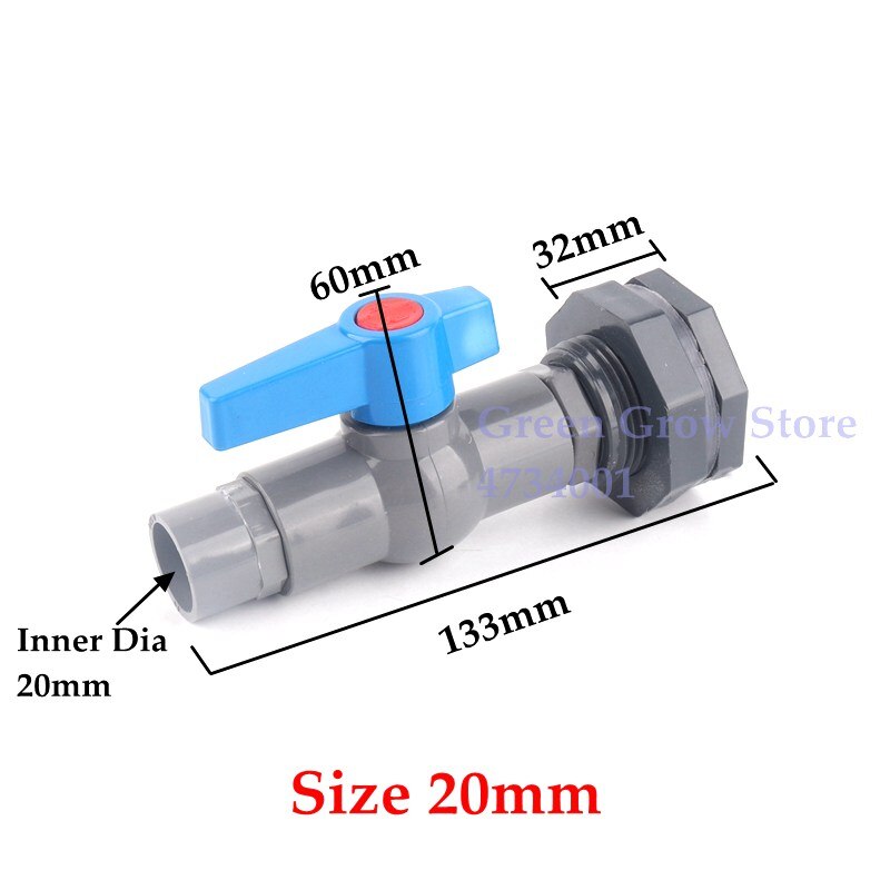 20 25 32 40Mmdirect/Elleboog Pvc Water Tank Gezamenlijke Aquarium Fish Tank Connectors Combinatie Pak Water Tank Pvc inlaat/Uitlaat Water: Size 20mm Direct